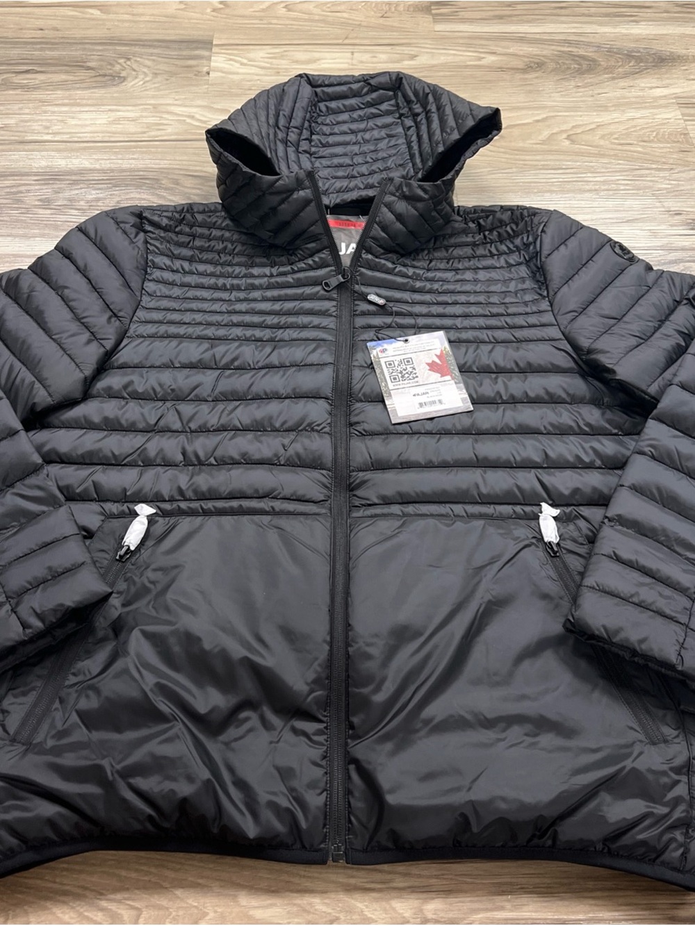 PAJAR Eriksson Lightweight Active Packable Puffer Hooded Jacket Black Men Large